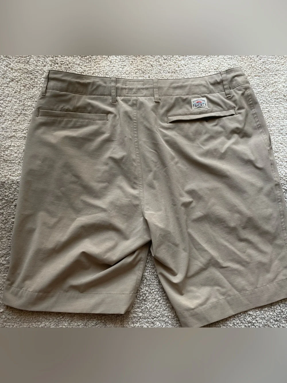 Faherty All Day Shorts 34 Mens Khaki